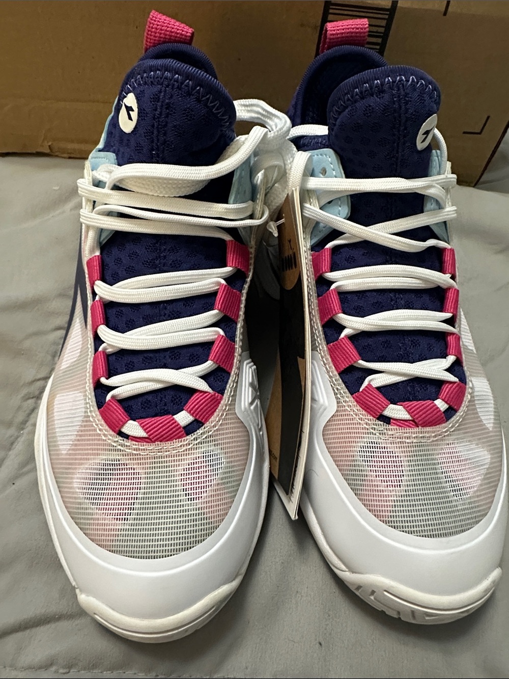 Diadora Navy Pink White Women's Athletic Sneakers